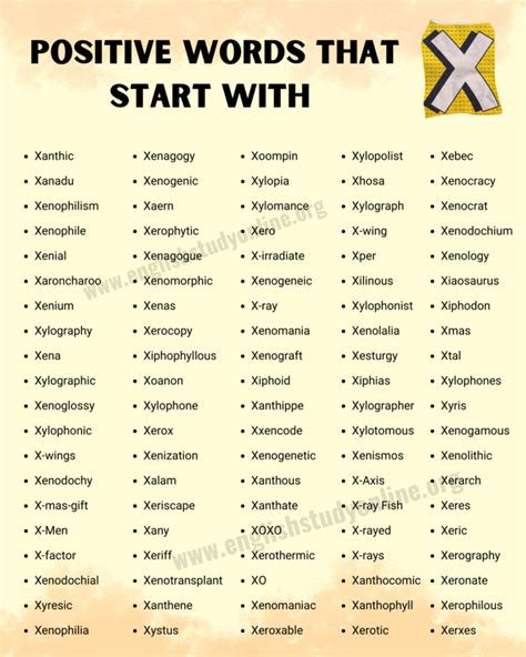 list of positive x words.